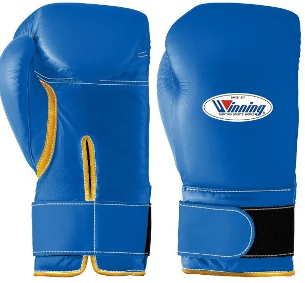 Winning Velcro Boxing Gloves - Blue · Gold